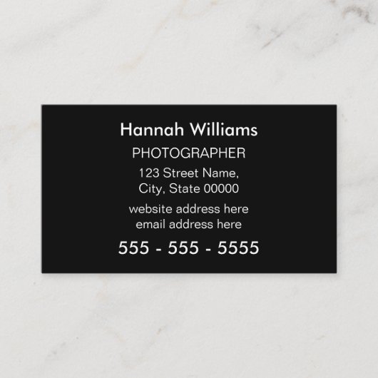 Moderne Minimalistische Black Business Card Visitenkarte (Vorderseite)