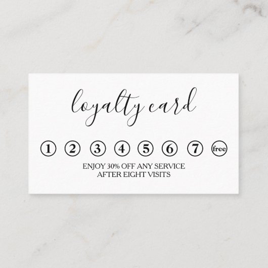 Moderne Minimalistische Black Chalkboard Loyalty C Visitenkarte (Rückseite)