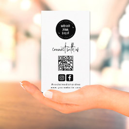 Moderne Minimalistische Black Connect mit QR Code  Visitenkarte