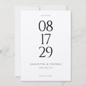 Moderne Minimalistische Black & Ecru Hochzeit Save The Date (Vorderseite)