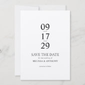 Moderne Minimalistische Black Ecru Hochzeit Save The Date (Vorderseite)