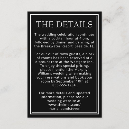 Moderne Minimalistische Black Enclosure Card Begleitkarte (Vorderseite)