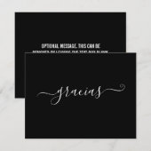 Moderne Minimalistische Black Gracias Card Einladung (Vorne/Hinten)