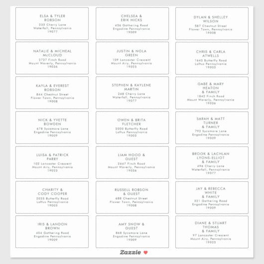 Moderne Minimalistische Black Green Guest Address Aufkleber (Blatt)