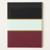 Moderne Minimalistische Black Maroon Stripes Planer (Rückseite)