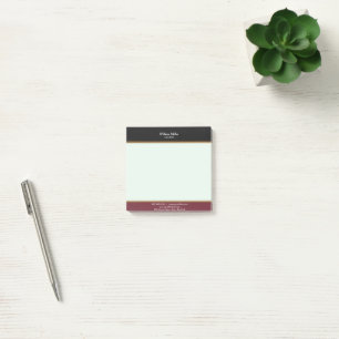 Moderne Minimalistische Black Maroon Stripes Post-it Klebezettel