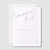 Moderne Minimalistische Black Script-Engagement-Pa Pergament Einladungen (Versetzt)