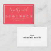 Moderne Minimalistische Black & White Loyalty Card Visitenkarte (Vorne/Hinten)