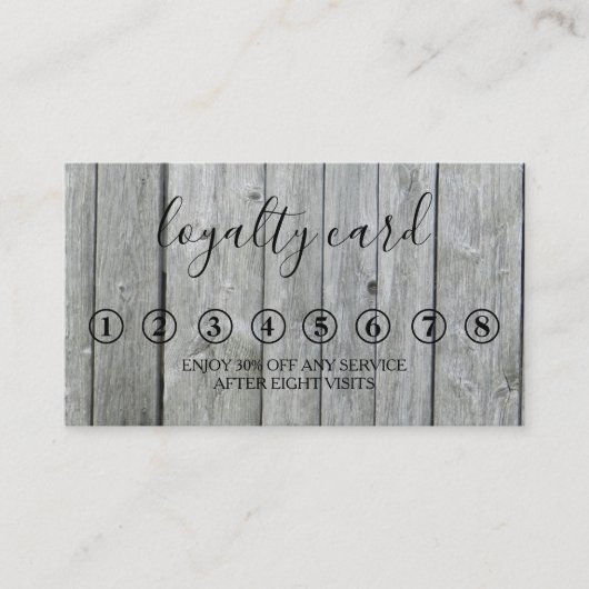 Moderne Minimalistische Black & White Loyalty Card Visitenkarte (Vorderseite)