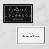 Moderne Minimalistische Black & White Loyalty Card Visitenkarte (Vorne/Hinten)