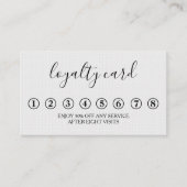 Moderne Minimalistische Black & White Loyalty Card Visitenkarte (Vorderseite)