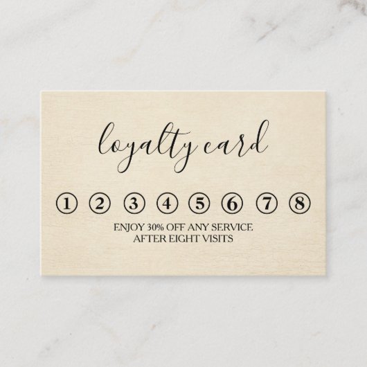 Moderne Minimalistische Black & White Loyalty Card Visitenkarte (Vorderseite)