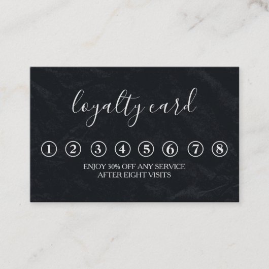Moderne Minimalistische Black & White Loyalty Card Visitenkarte (Vorderseite)