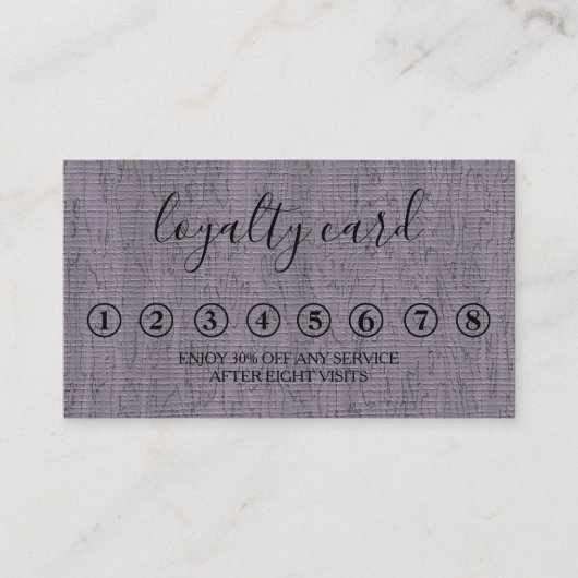 Moderne Minimalistische Black & White Loyalty Card Visitenkarte (Vorderseite)
