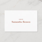 Moderne Minimalistische Black & White Loyalty Card Visitenkarte (Rückseite)