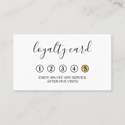 Moderne Minimalistische Black & White Loyalty Card Visitenkarte (Vorderseite)