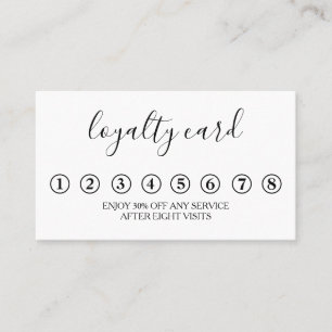 Moderne Minimalistische Black & White Loyalty Card Visitenkarte