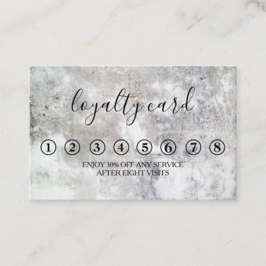 Moderne Minimalistische Black & White Loyalty Card Visitenkarte (Vorderseite)