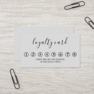 Moderne Minimalistische Black & White Loyalty Card Visitenkarte