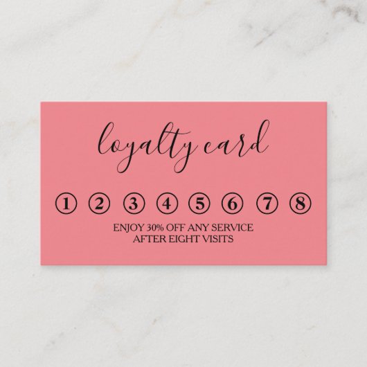 Moderne Minimalistische Black & White Loyalty Card Visitenkarte (Vorderseite)