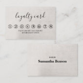 Moderne Minimalistische Black & White Loyalty Card Visitenkarte (Vorne/Hinten)