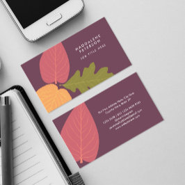 Moderne Minimalistische Blätter Grafische Naturfar Visitenkarte