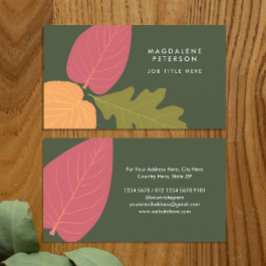 Moderne Minimalistische Blätter Grafische Naturfar Visitenkarte