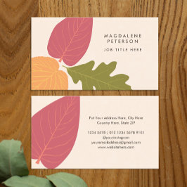 Moderne Minimalistische Blätter Grafische Naturfar Visitenkarte