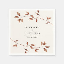 Moderne Minimalistische Blätter Hochzeit im Herbst