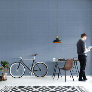 Moderne Minimalistische, blau-karierte Wohngestalt Tapete
