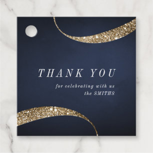 Moderne, minimalistische Blau- und Goldfavoriten Geschenkanhänger
