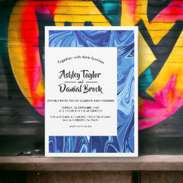 Moderne Minimalistische blaue Abstrakte Kunstkriti Einladung