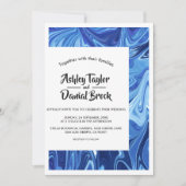 Moderne Minimalistische blaue Abstrakte Kunstkriti Einladung (Vorderseite)