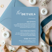 Moderne Minimalistische blaue Details Begleitkarte