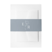 Moderne Minimalistische blaue Floral Monogramm Einladungsbanderole (Vorderseite Beispiel)