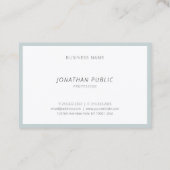 Moderne Minimalistische, blaue grüne Vorlage Visitenkarte (Rückseite)