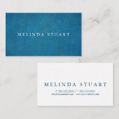 Moderne Minimalistische Blaue Halbpension Visitenkarte (Vorne/Hinten)