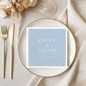 Moderne minimalistische blaue Hochzeit Serviette