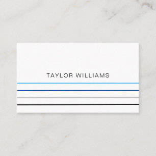 Moderne Minimalistische blaue Linien Beruflich Visitenkarte