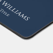 Moderne Minimalistische blaue Navy White Custom Schreibtischunterlage (Ecke)