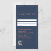 Moderne minimalistische blaue QR-Code-Geschenkkart (Rückseite)