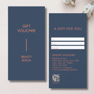 Moderne minimalistische blaue QR-Code-Geschenkkart
