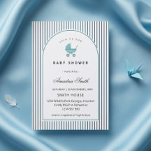 Moderne & Minimalistische blaue Streifen Kinderwag