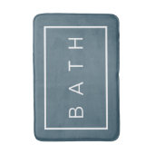 Moderne Minimalistische, blaue Typografie Badematte (Vorderseite Vertikal)