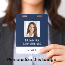Moderne minimalistische blaue und weiße Foto-ID fü