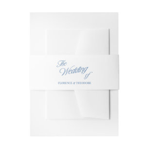 Moderne minimalistische blaue und weiße Hochzeit Einladungsbanderole
