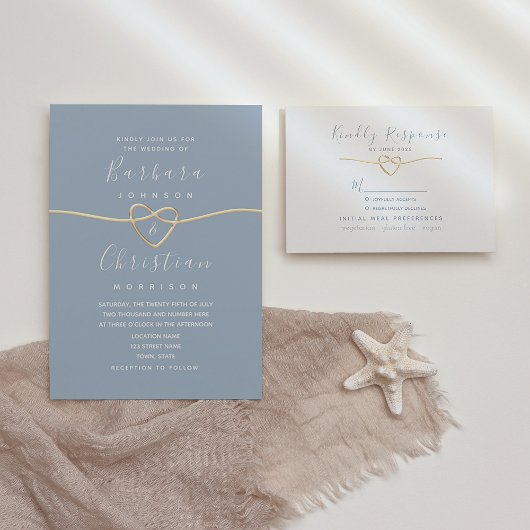 Moderne Minimalistische Blauen Hochzeitseröffnungs Einladung