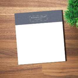 Moderne Minimalistische Blauen Linen und Elfenbein Notizblock