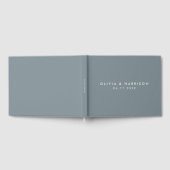 Moderne Minimalistische Blauer Hochzeit Gästebuch (Voll)