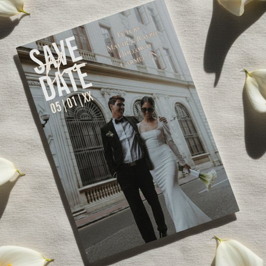 Moderne minimalistische Blocktypografie - Rettet d Folieneinladung